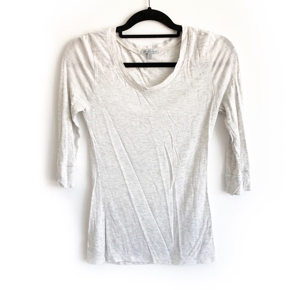 Charlotte Russe Gray Three Quarter Sleeve Top M